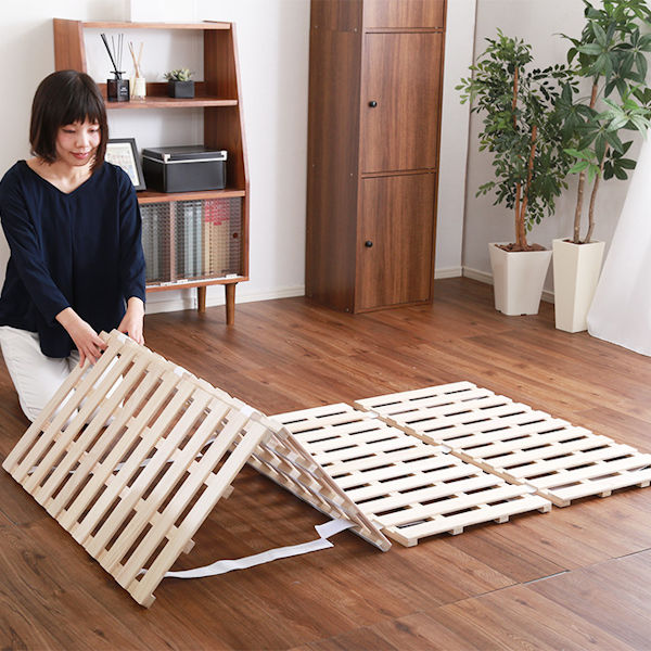 すのこベッドシングル4つ折り式桐桐すのこシングルサイズスノコベッド
