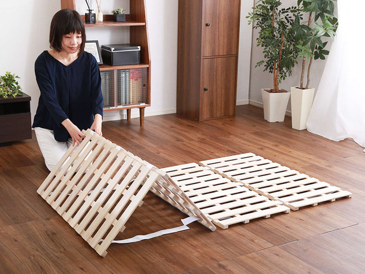 すのこベッドシングル4つ折り式桐桐すのこシングルサイズスノコベッド