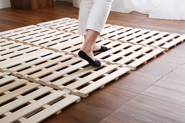 すのこベッドダブル4つ折り式桐桐すのこダブルサイズスノコベッド