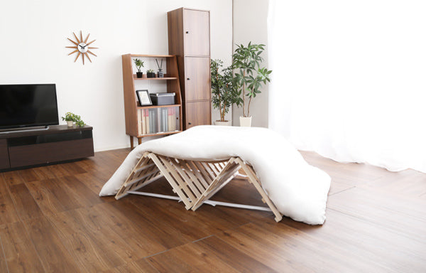 すのこベッドダブル4つ折り式桐桐すのこダブルサイズスノコベッド