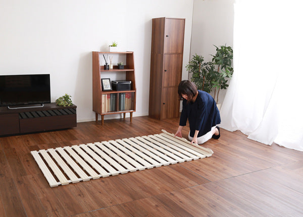 すのこベッドシングルロール式桐桐すのこシングルサイズスノコベッド