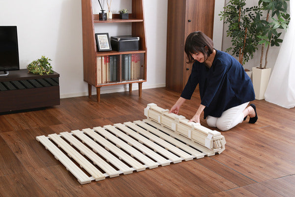 すのこベッドシングルロール式桐桐すのこシングルサイズスノコベッド