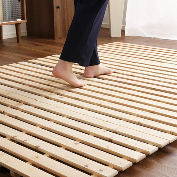 すのこベッドセミダブル2つ折り檜木製天然木ひのきすのこベッド折りたたみ収納