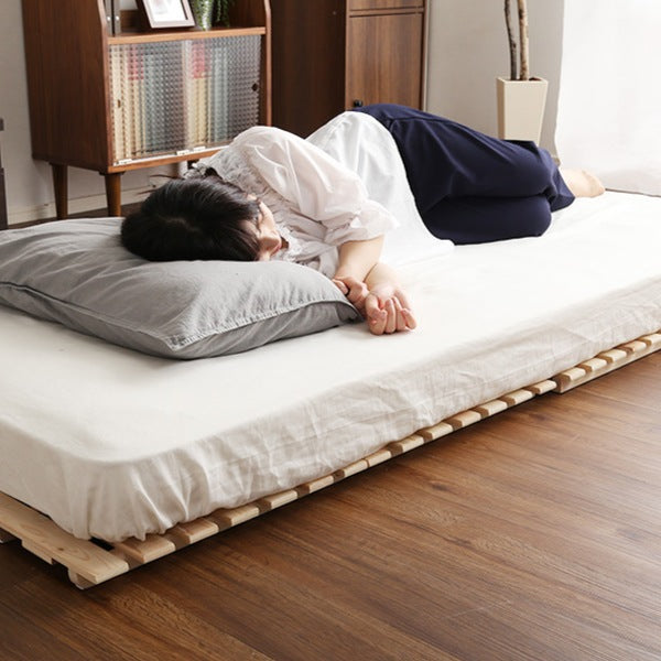 すのこベッドセミダブル2つ折り檜木製天然木ひのきすのこベッド折りたたみ収納