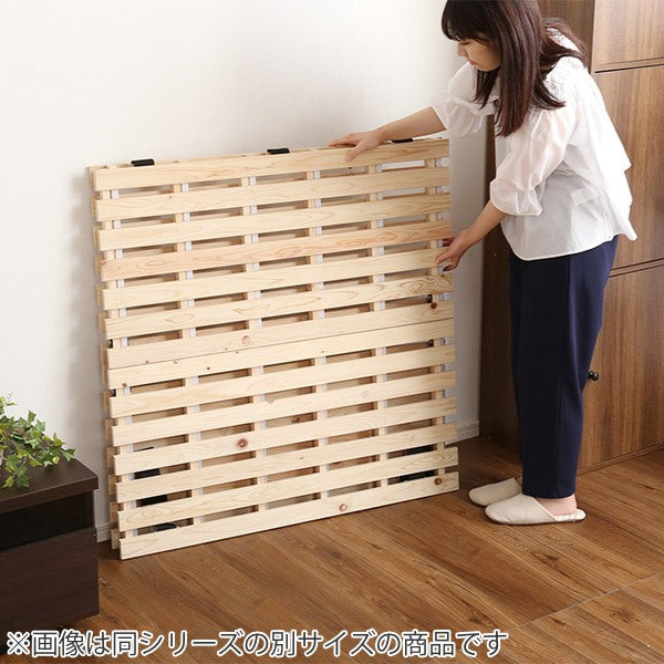 すのこベッドセミダブル2つ折り檜木製天然木ひのきすのこベッド折りたたみ収納