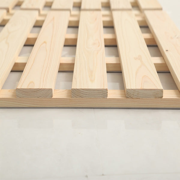 すのこベッドシングル4つ折り檜木製天然木ひのきすのこベッド折りたたみ収納