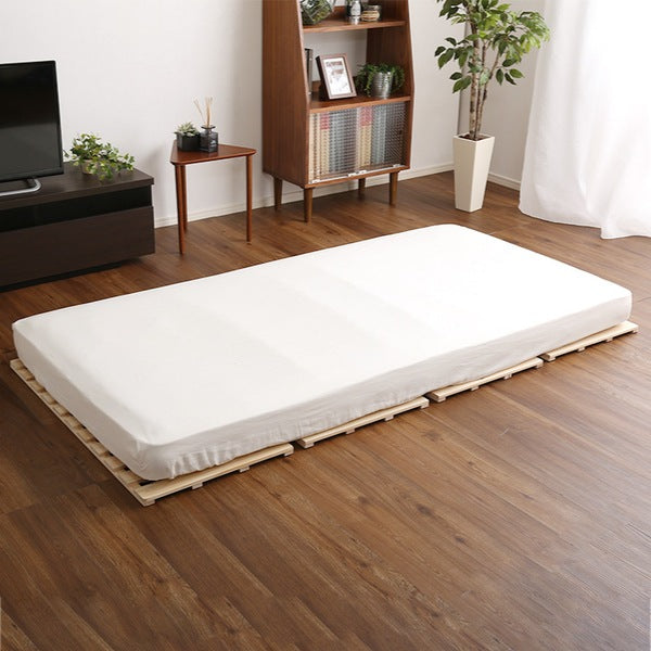 すのこベッドシングル4つ折り檜木製天然木ひのきすのこベッド折りたたみ収納