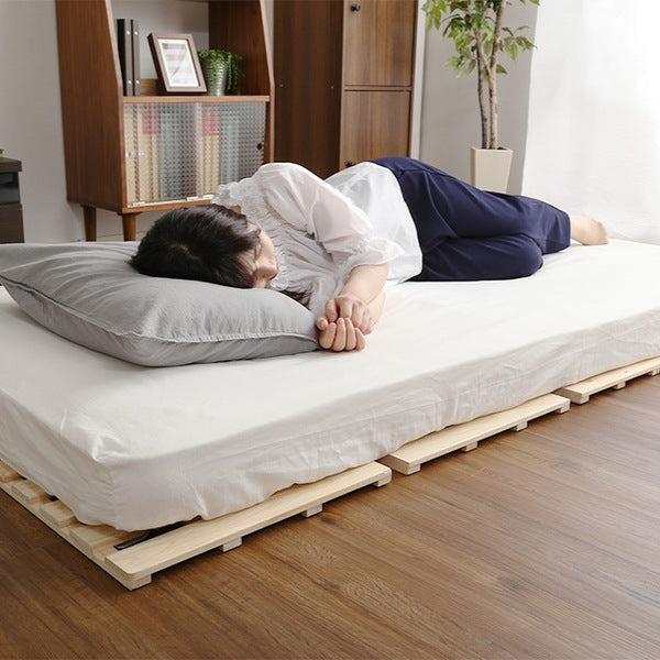 すのこベッドシングル4つ折り檜木製天然木ひのきすのこベッド折りたたみ収納