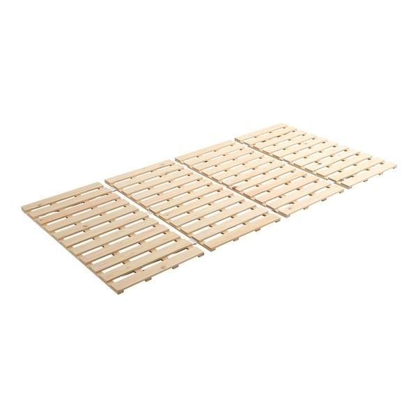 すのこベッドシングル4つ折り檜木製天然木ひのきすのこベッド折りたたみ収納