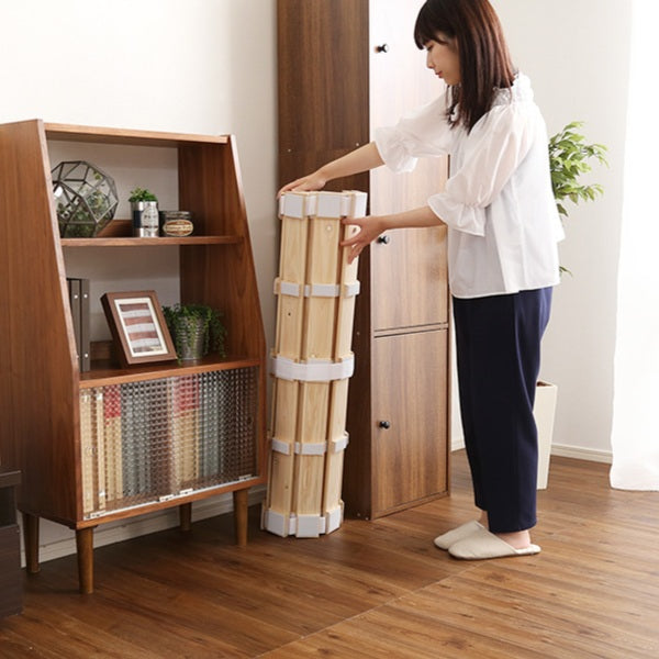 すのこベッドシングルロール式檜木製天然木ひのきすのこベッド収納