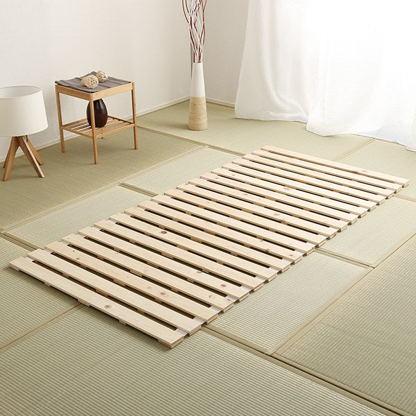 すのこベッドシングルロール式檜木製天然木ひのきすのこベッド収納