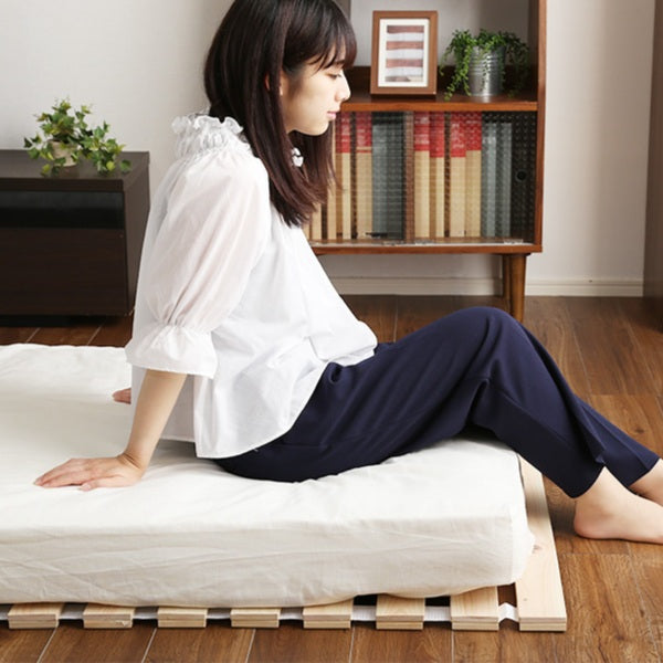 すのこベッドシングルロール式檜木製天然木ひのきすのこベッド収納