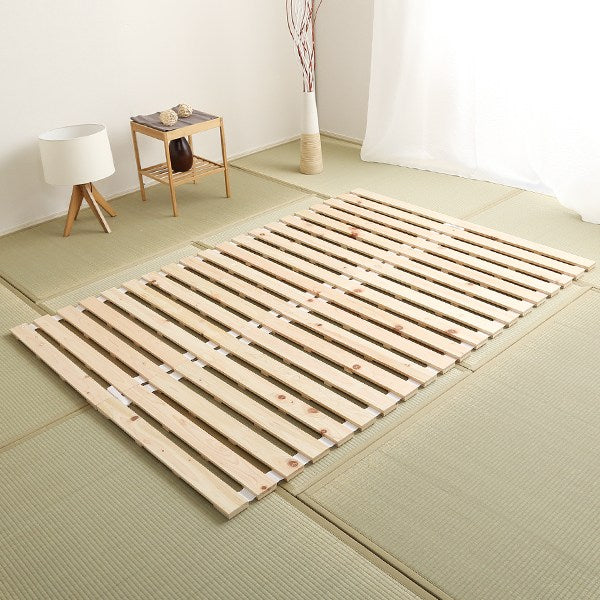 すのこベッドダブルロール式檜木製天然木ひのきすのこベッド収納