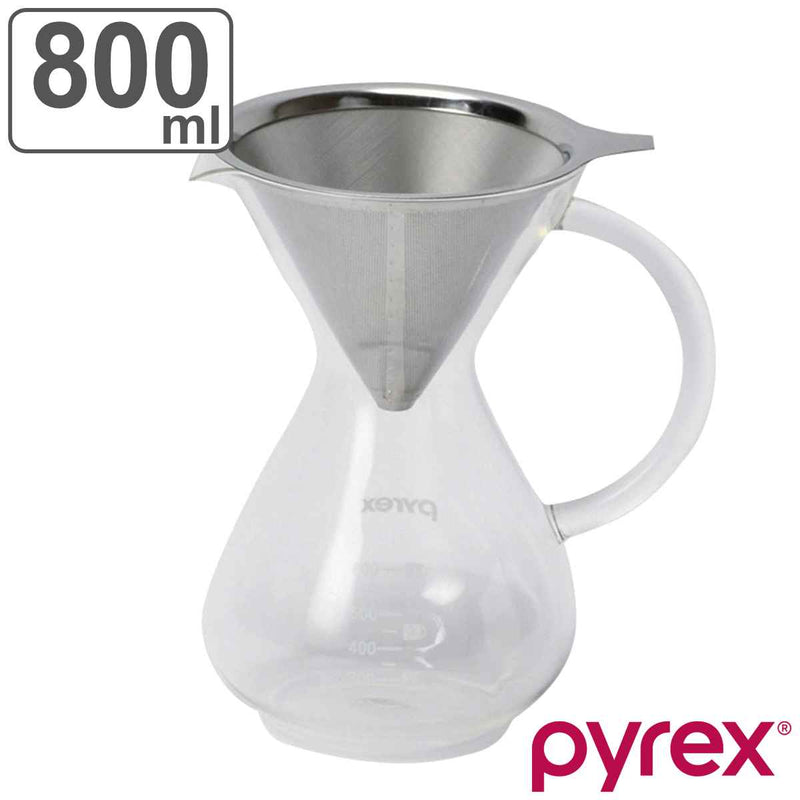 コーヒーサーバー800mlPyrexパイレックスステンレスフィルター付き耐熱ガラス
