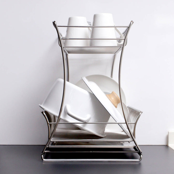 水切りかご18-8ステンレス製水切りラック2段サスティナ