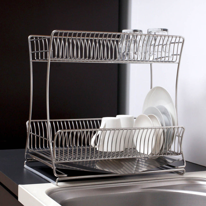 水切りかご18-8ステンレス製水切りラック2段サスティナ