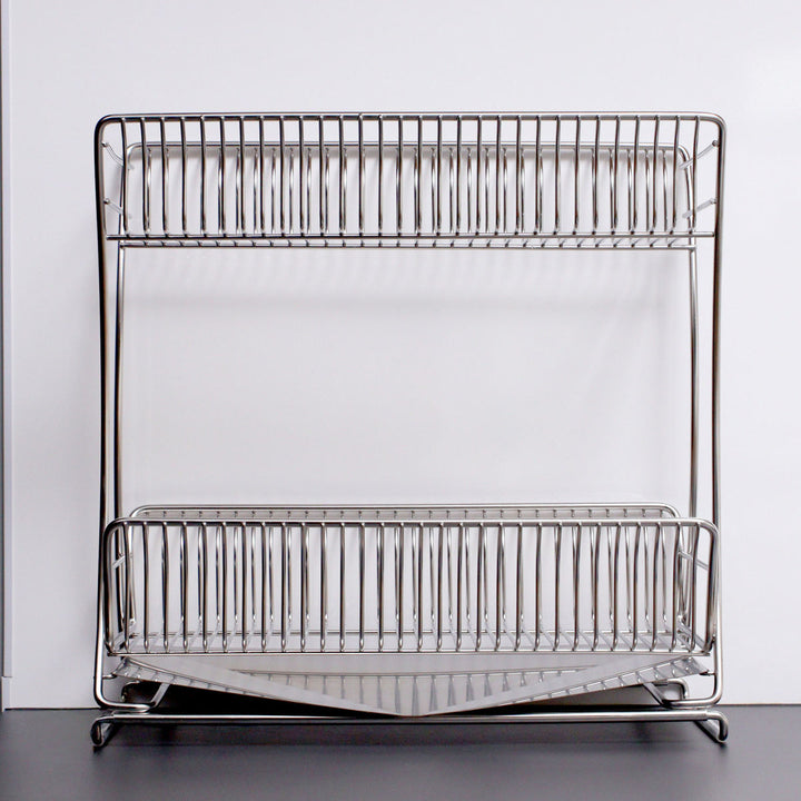 水切りかご18-8ステンレス製水切りラック2段スリムサスティナ