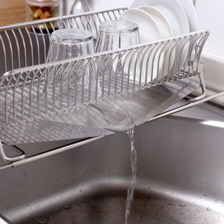 水切りかご18-8ステンレス製水切りラック2段スリムサスティナ