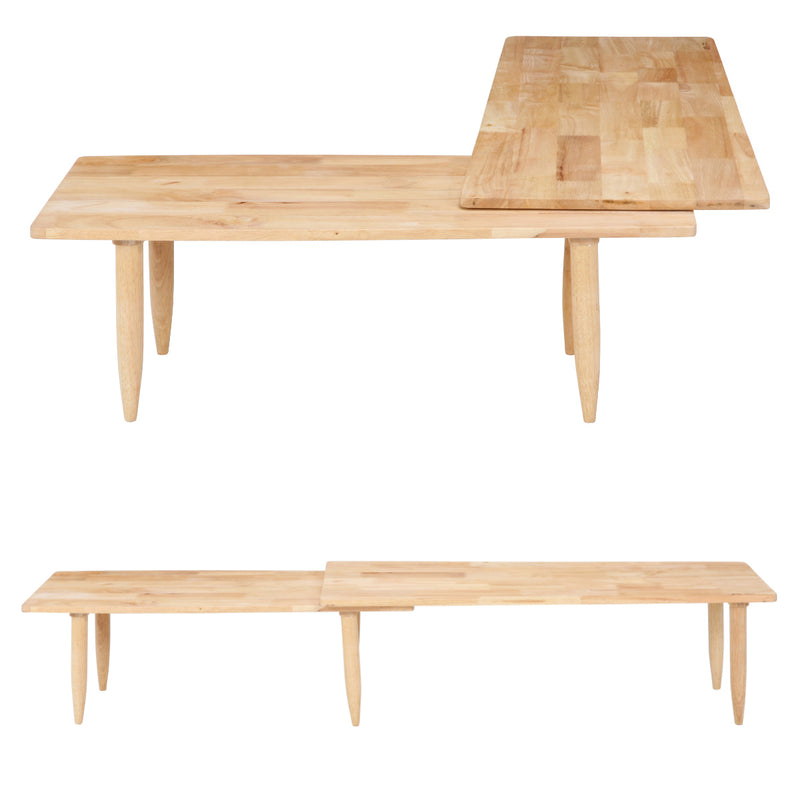センターテーブル幅約120～200cm木製ツインローテーブル