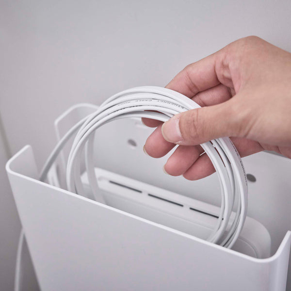 ルーター収納山崎実業smart重ねられるスリム蓋付きルーター収納ケーススマート