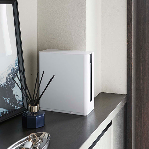 ルーター収納山崎実業smart重ねられるスリム蓋付きルーター収納ケーススマート