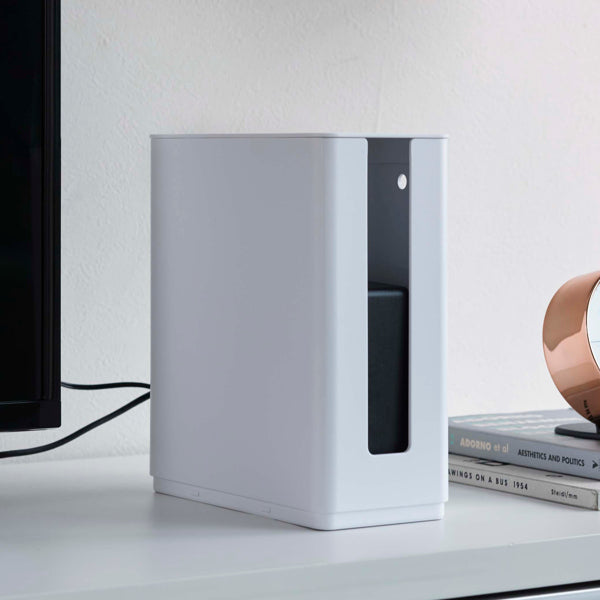 ルーター収納山崎実業smart重ねられるスリム蓋付きルーター収納ケーススマート