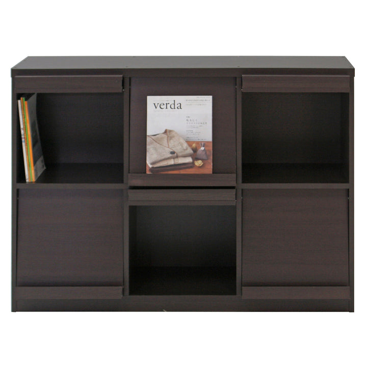 ディスプレイラック幅119cm6マス3列2段フラップ扉