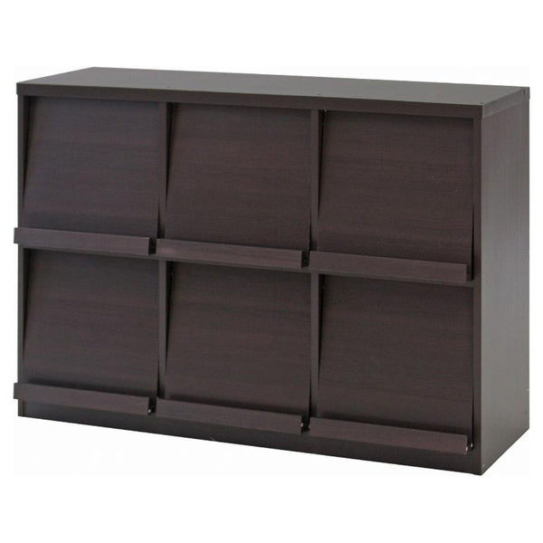 ディスプレイラック幅119cm6マス3列2段フラップ扉