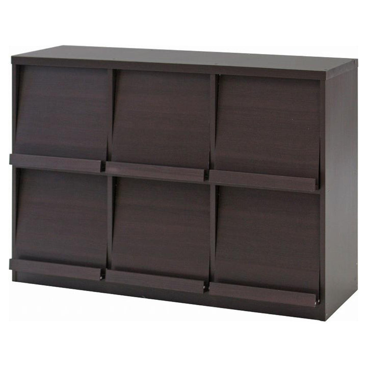 ディスプレイラック幅119cm6マス3列2段フラップ扉