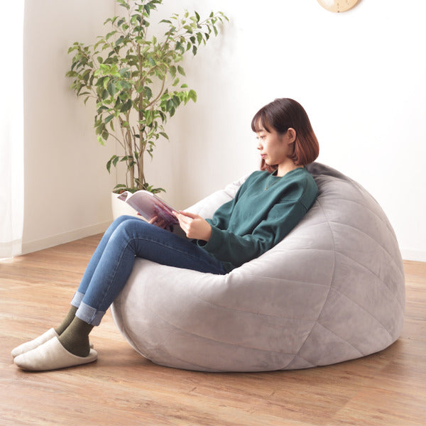 ビーズクッション幅135cm丸形大型ビーズクッションファブリック特大取手付き