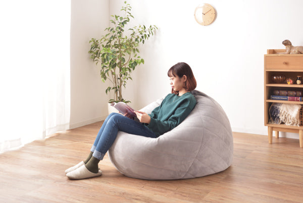 ビーズクッション幅135cm丸形大型ビーズクッションファブリック特大取手付き