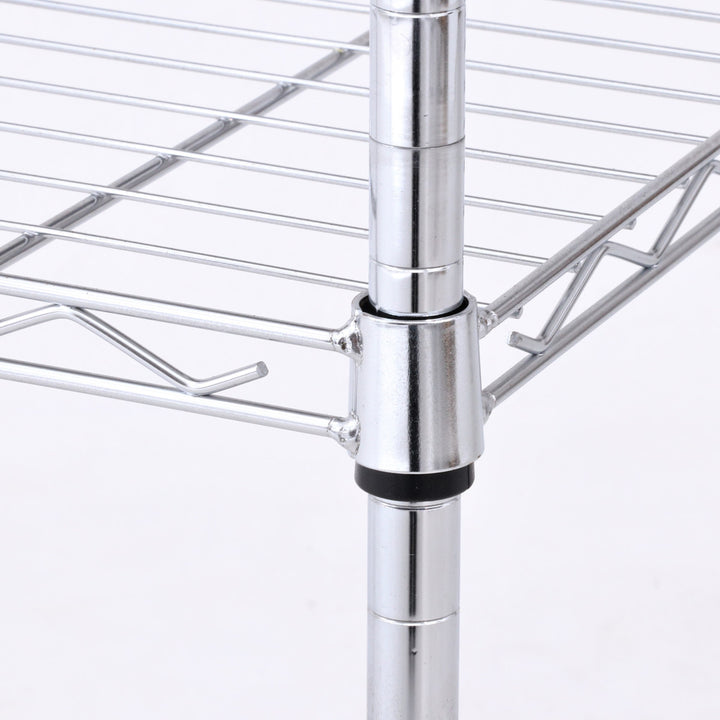 スチールラック幅90cm4段キャスター付メタルマルチシェルフ