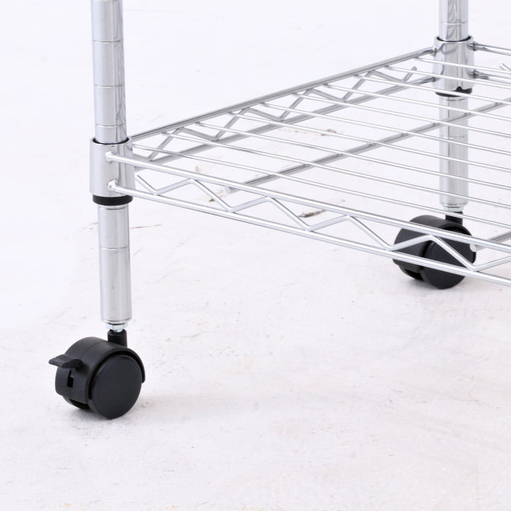 スチールラック幅90cm4段キャスター付メタルマルチシェルフ