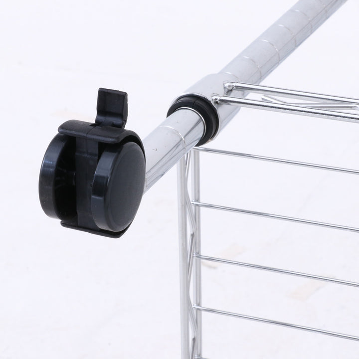 スチールラック幅90cm4段キャスター付メタルマルチシェルフ