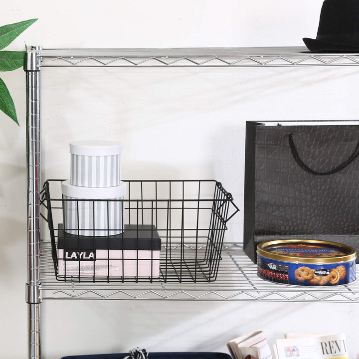 スチールラック幅90cm4段キャスター付メタルマルチシェルフ