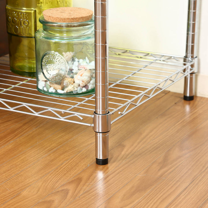 スチールラック幅90cm4段キャスター付メタルマルチシェルフ