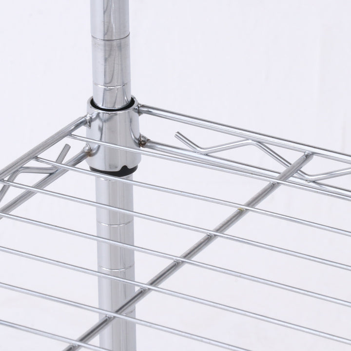 スチールラック幅90cm4段キャスター付メタルマルチシェルフ