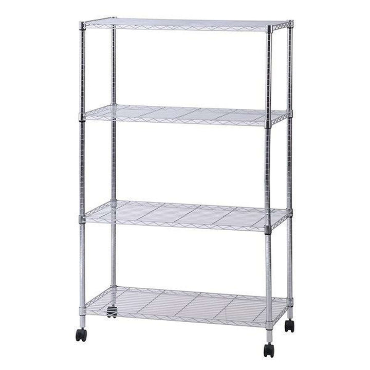 スチールラック幅90cm4段キャスター付メタルマルチシェルフ