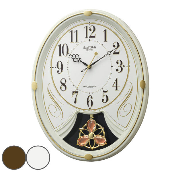 振り子時計スモールワールドリリィ電波時計6曲収録時計