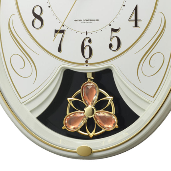振り子時計スモールワールドリリィ電波時計6曲収録時計