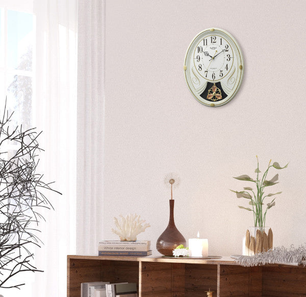 振り子時計スモールワールドリリィ電波時計6曲収録時計