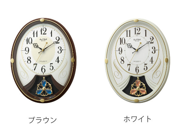 振り子時計スモールワールドリリィ電波時計6曲収録時計