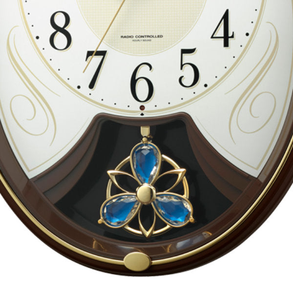 振り子時計スモールワールドリリィ電波時計6曲収録時計