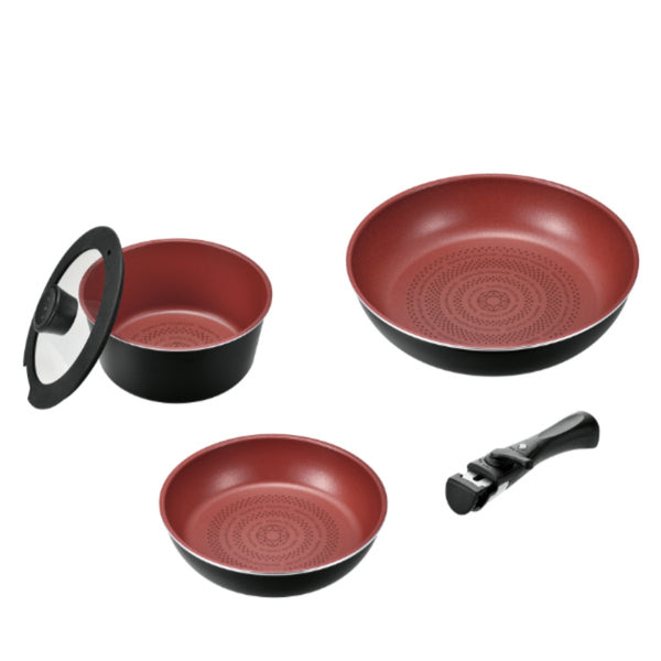 フライパン5点セットAIH対応クックサイン取っ手付きガラス蓋付きクックウェア3点セットA取っ手が取れる