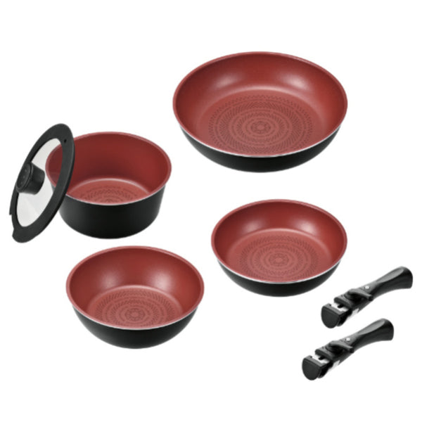 フライパン7点セットAIH対応クックサイン取っ手付きガラス蓋付きクックウェア3点セットA取っ手が取れる