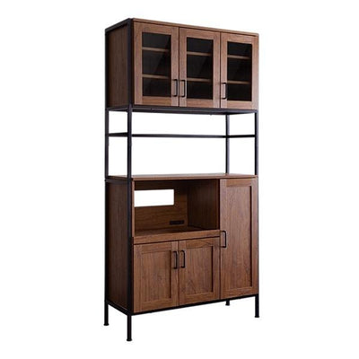 食器棚 幅93.5cm カップボード ヴィンテージ調 スチールフレーム