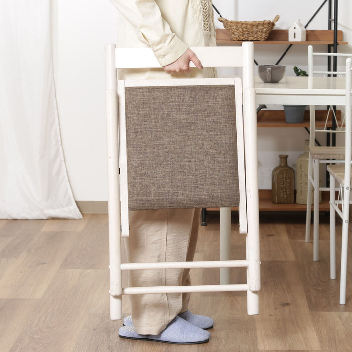 デスクチェア折りたたみ座面高43cm木製