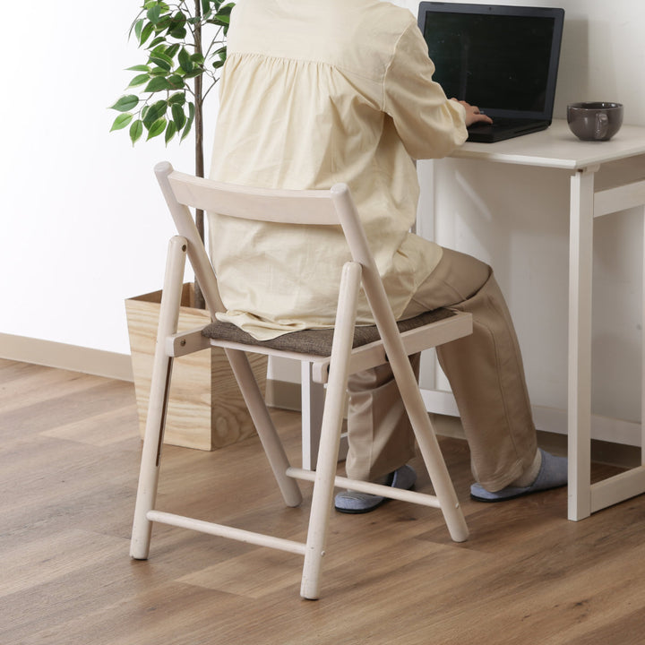 デスクチェア折りたたみ座面高43cm木製