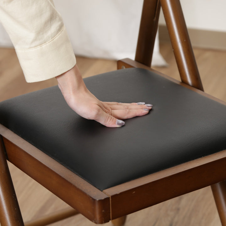 デスクチェア折りたたみ座面高43cm木製