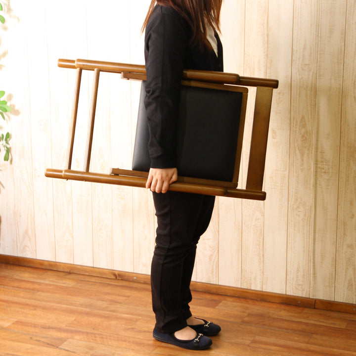 デスクチェア折りたたみ座面高43cm木製